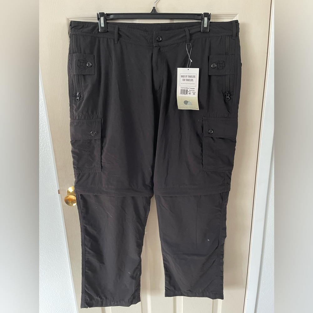 Clothing Art Cargo Convertible Travelers Hiking Pants Men’s 40x30